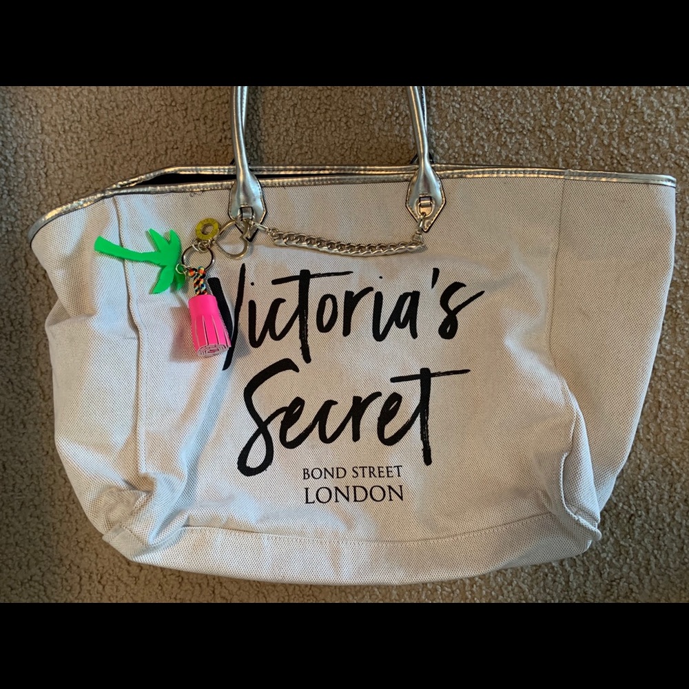Off white with gold accent and palm charm tote